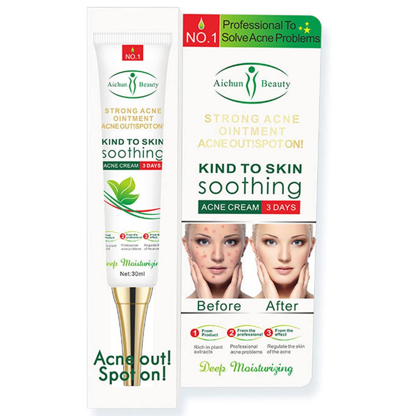 AICHUN BEAUTY Face Acne Cleaning Cream Skin Care Remove Repair Comedone Pimple Acne Face Acne Cream 30ml